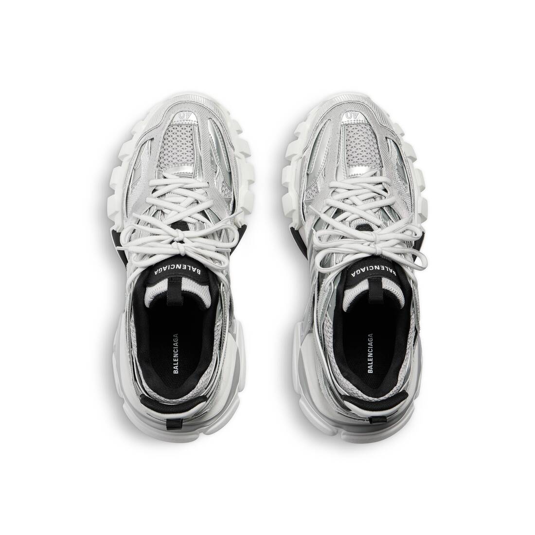 Men’s Track Sneaker in Silver/white/black - Image 6
